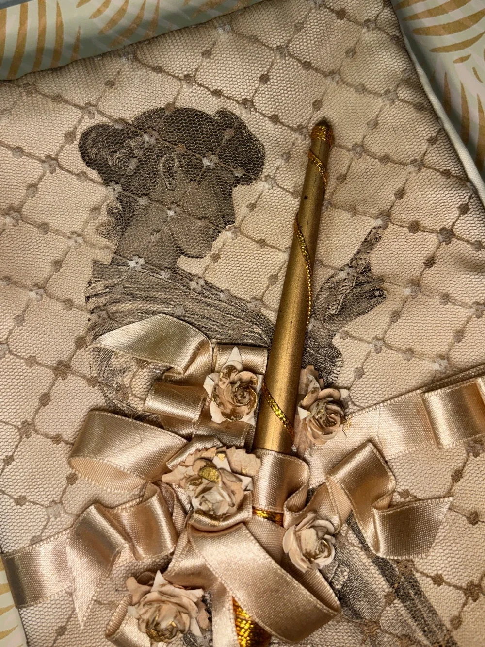 ⚜️ Handmade Champagne Silk & Lace Journal Cover ⚜️